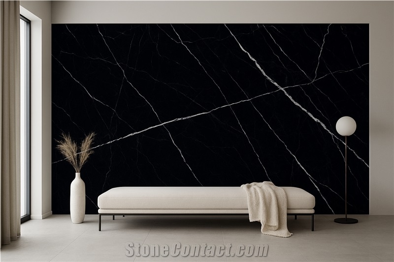 Nero Marquina Black Sintered Stone Slabs 1.5 Cm