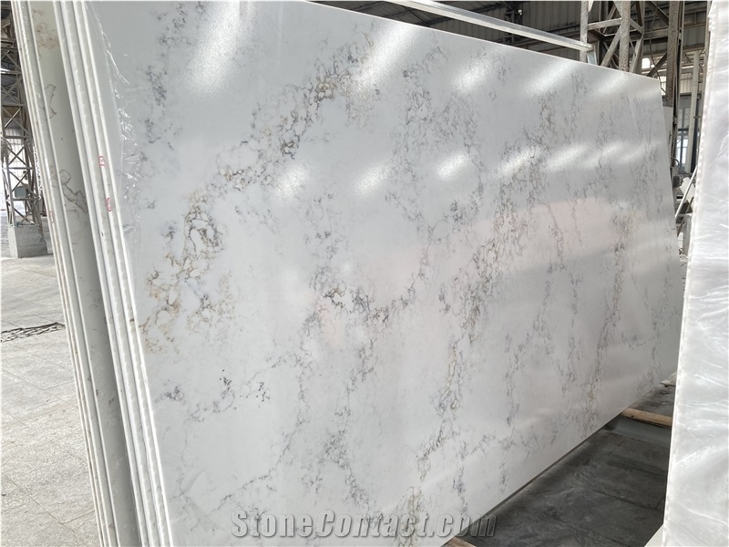Calacatta Quartz Surfaces Multicolor Veins Quartz Slabs