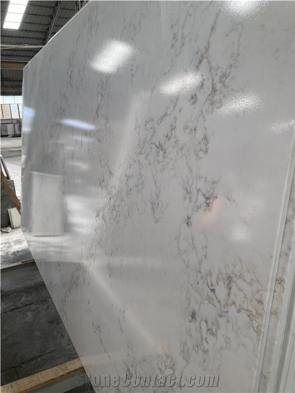 Calacatta Quartz Surfaces Multicolor Veins Quartz Slabs