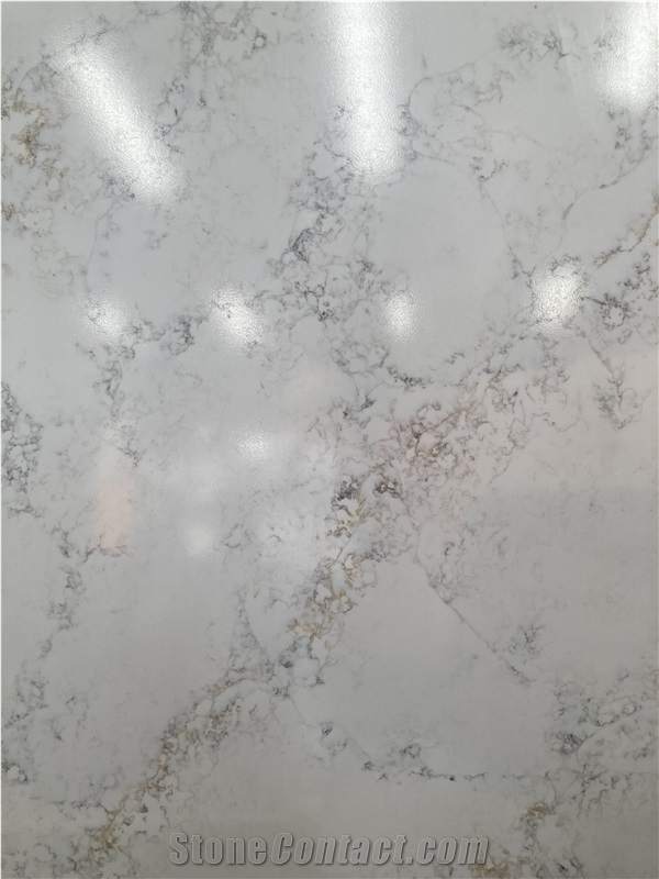 Calacatta Quartz Surfaces Multicolor Veins Quartz Slabs