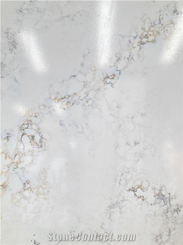 Calacatta Quartz Surfaces Multicolor Veins Quartz Slabs