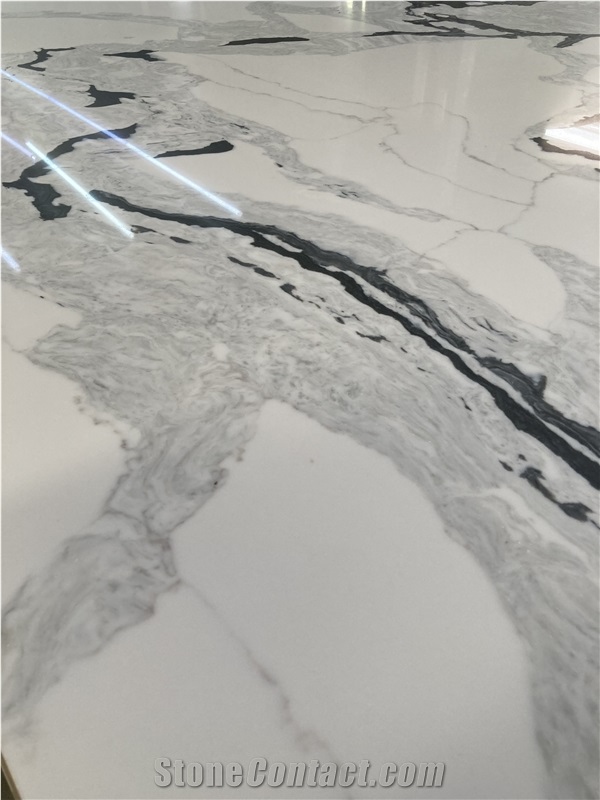 Calacatta Quartz Surfaces Slabs Black And Grey Veins