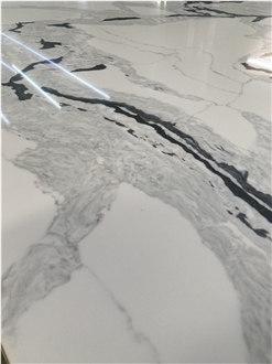 Calacatta Quartz Surfaces Slabs Black And Grey Veins