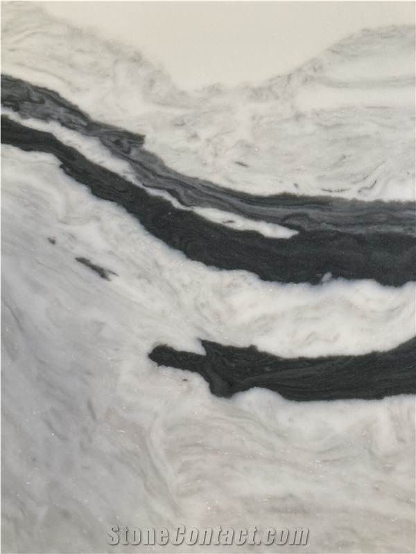 Calacatta Quartz Surfaces Slabs Black And Grey Veins