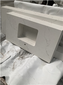 Calacatta White Quartz Bathroom Vanity Tops