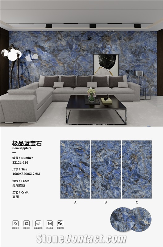 Gem Sapphire Sintered Stone Slabs