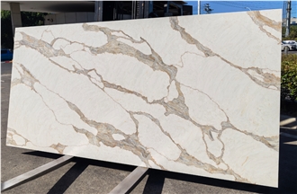Luxury Calacatta Bronze Quartz Slabs