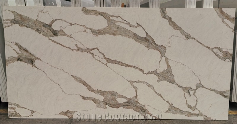 Luxury Calacatta Bronze Quartz Slabs
