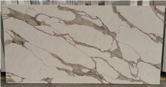 Luxury Calacatta Bronze Quartz Slabs
