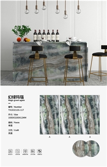 Magic Green Agate Sintered Stone Slabs