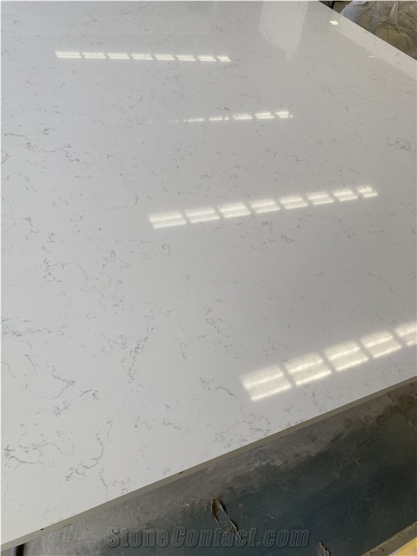 Super White Calacatta Quartz Slabs