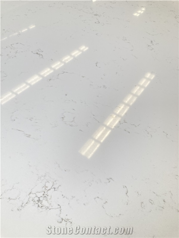 Super White Calacatta Quartz Slabs