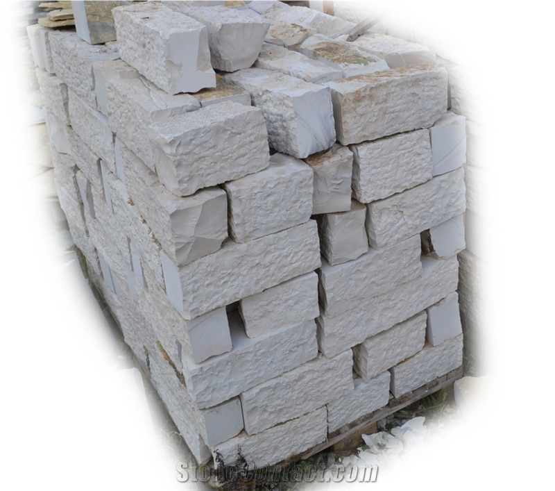 Gjirokastra Limestone Masonry Blocks Split One Side