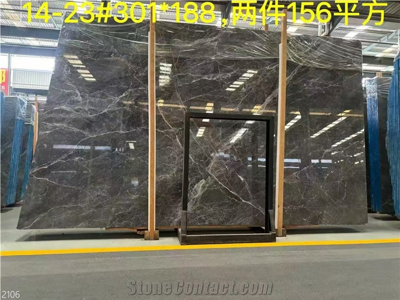 New Hermes Ash Marble Slabs Emperador Fume Grey