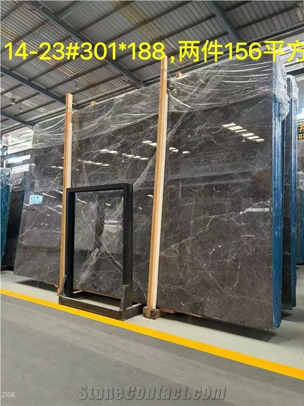 New Hermes Ash Marble Slabs Emperador Fume Grey