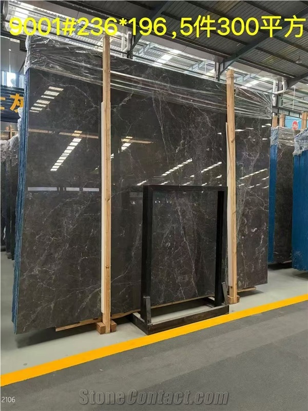 New Hermes Ash Marble Slabs Emperador Fume Grey