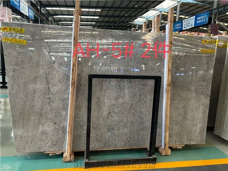 Silver Shadow Marble Slabs, Polished