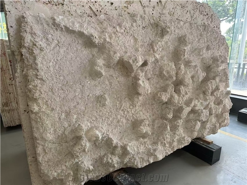 Guatemala Beige Coral Stone Machine Cut Slabs
