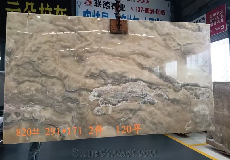 Grey Bubble Onyx Slabs