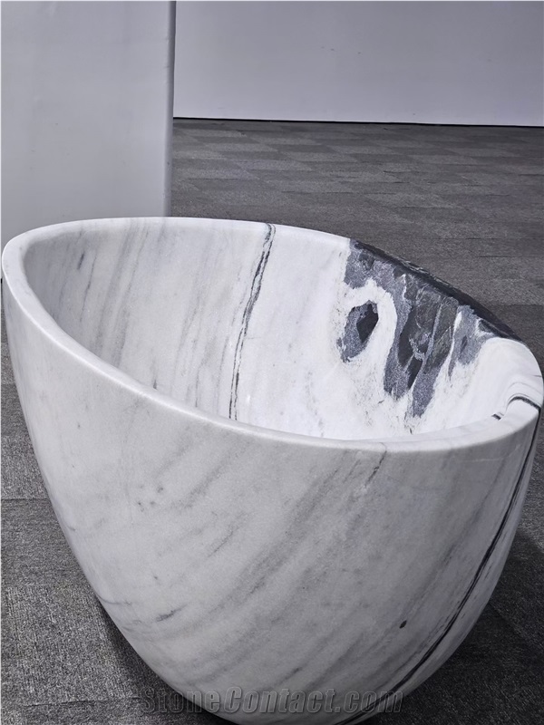 Panda White Marble Bathtub