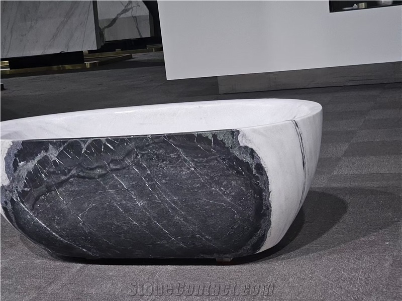 Panda White Marble Bathtub