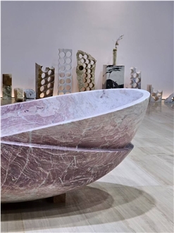 Pink Marble Freestanding Bathtubs