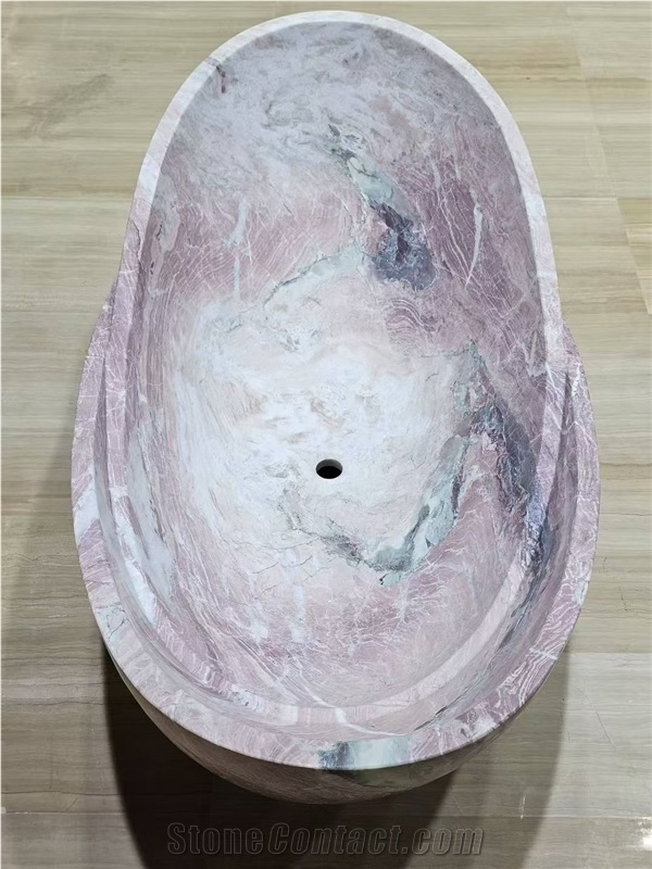 Pink Marble Freestanding Bathtubs