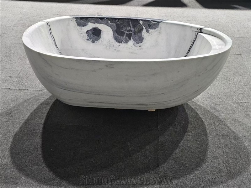 Unique Panda White Marble Bathtub