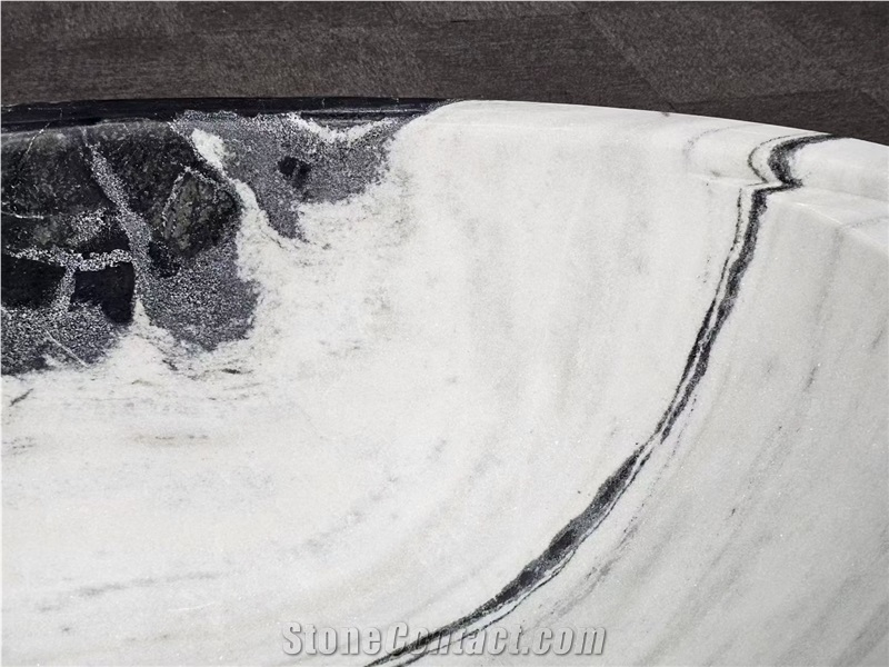 Unique Panda White Marble Bathtub