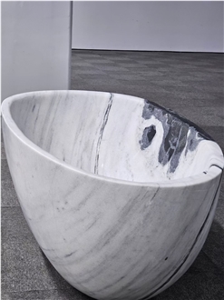 Unique Panda White Marble Bathtub