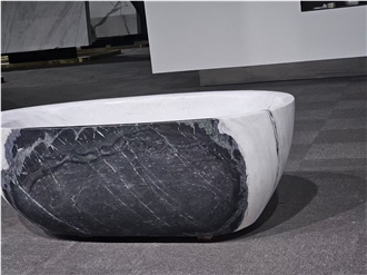 Unique Panda White Marble Bathtub