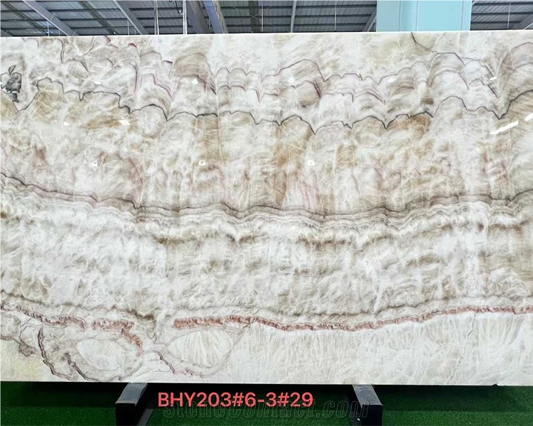 White Wooden Onyx Slabs