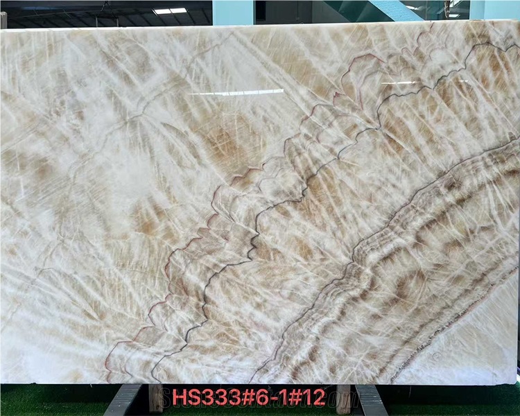 White Wooden Onyx Slabs