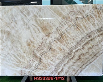 White Wooden Onyx Slabs