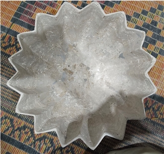 Travertine Carved Fancy Bowl Home Decor Products