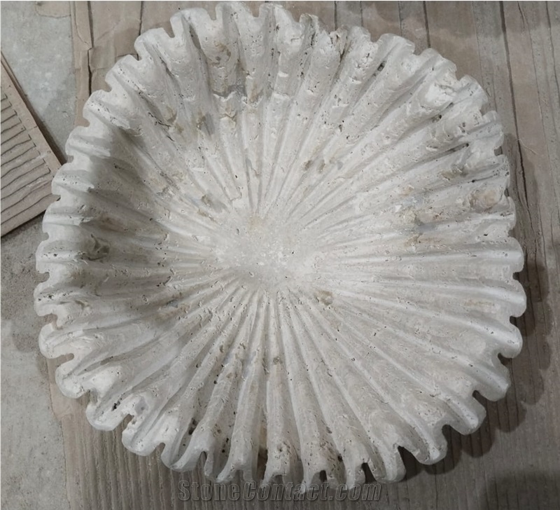 Travertine Carved Fancy Bowl Home Decor Products
