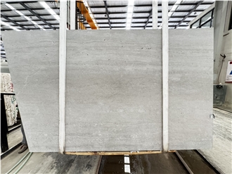 Alina Grey Travertine Slabs, Vein Cut