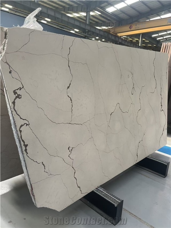 Beige Zecevo Limestone Slabs, Dark Veined