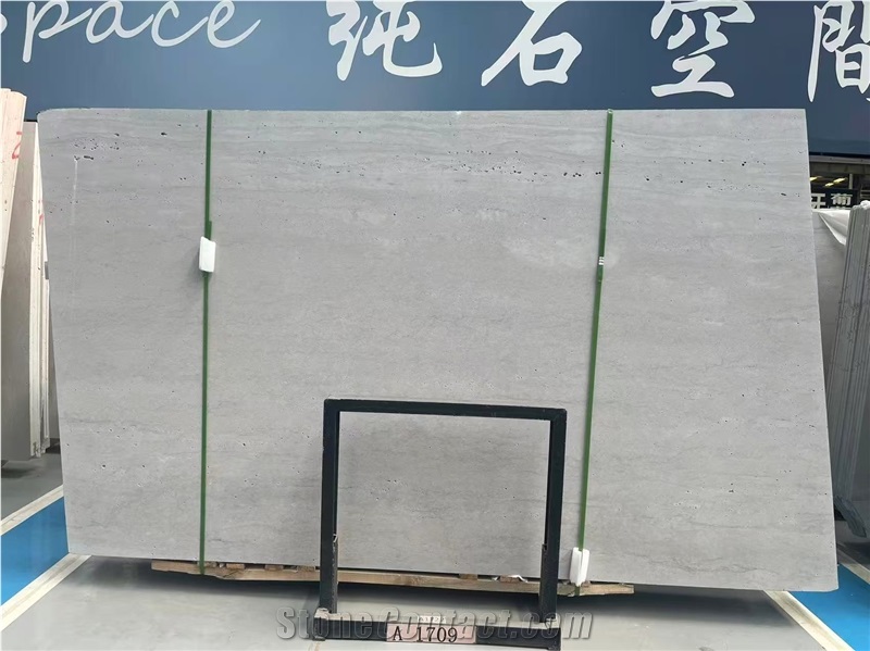 China Alina Grey Travertine Slabs Vein Cut