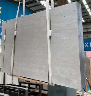 China Alina Grey Travertine Slabs Vein Cut