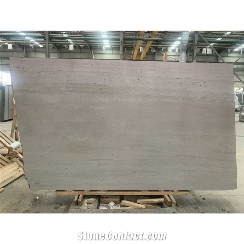China Alina Grey Travertine Slabs Vein Cut