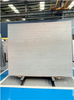 China Alina Grey Travertine Slabs Vein Cut Honed