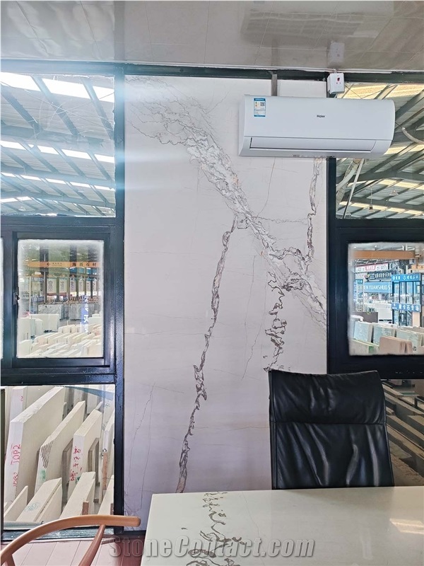 China Irregular Vein Picasso White Marble Slabs