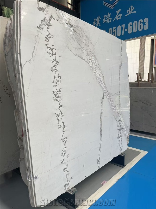 China Irregular Vein Picasso White Marble Slabs
