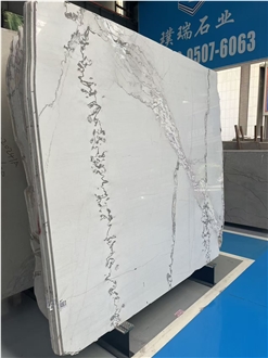 China Irregular Vein Picasso White Marble Slabs