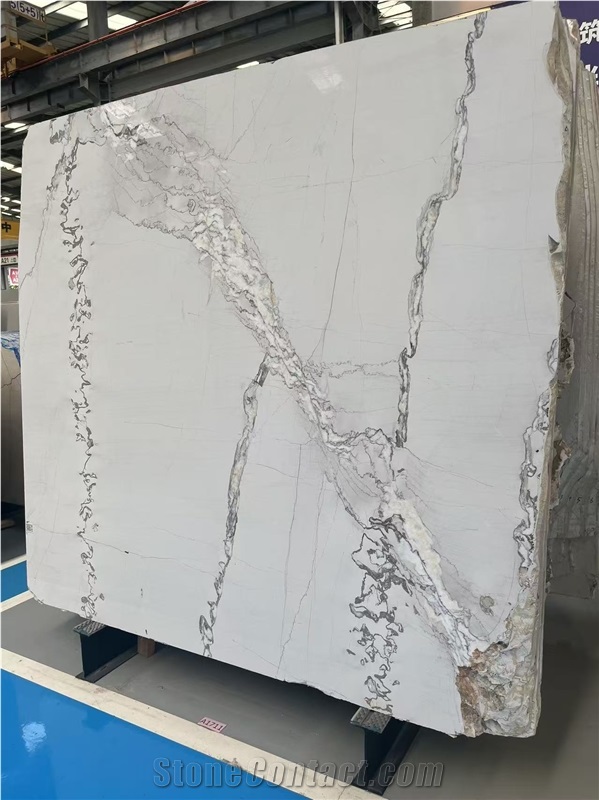 China Irregular Vein Picasso White Marble Slabs