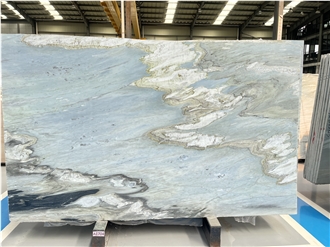 Chinese White Blue Grey Azzurre Marble Slabs, Special Grain