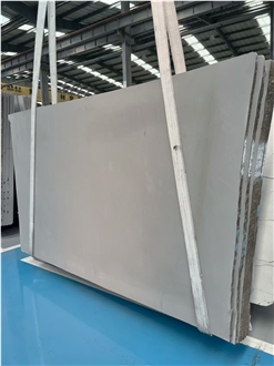 Moon Grey Quartzite Slabs, Pure Grey No Grain
