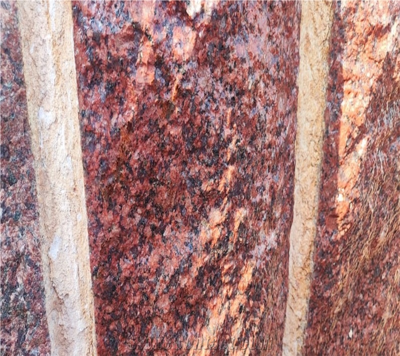 Imperial Red Rough Granite  Blocks