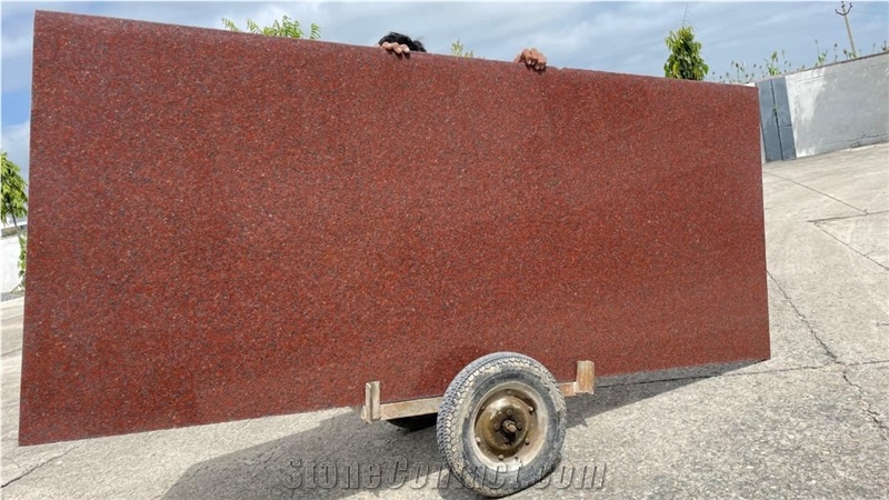 Jhansi Red Granite Polished Tile Slabs